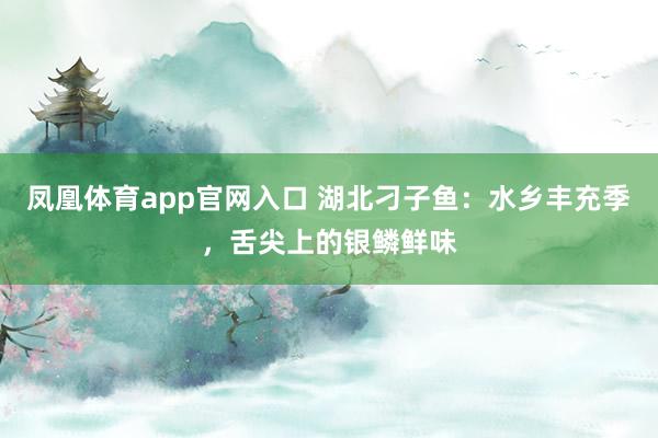 凤凰体育app官网入口 湖北刁子鱼：水乡丰充季，舌尖上的银鳞鲜味