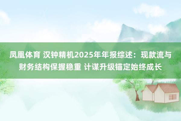凤凰体育 汉钟精机2025年年报综述：现款流与财务结构保握稳重 计谋升级锚定始终成长