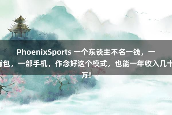 PhoenixSports 一个东谈主不名一钱，一个背包，一部手机，作念好这个模式，也能一年收入几十万!