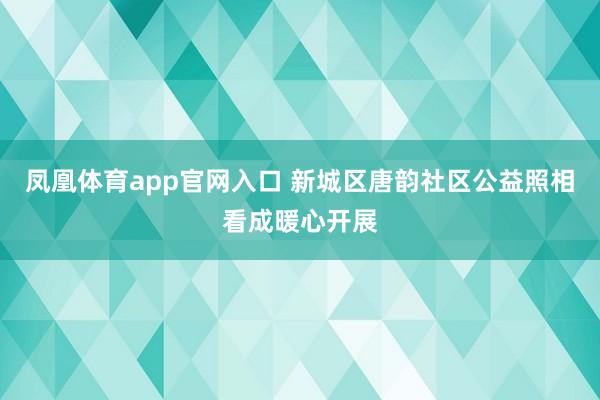 凤凰体育app官网入口 新城区唐韵社区公益照相看成暖心开展