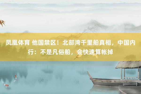 凤凰体育 他国禁区！北部湾千里船真相，中国内行：不是凡俗船，会快速算帐掉