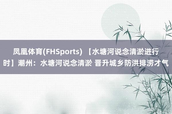 凤凰体育(FHSports) 【水塘河说念清淤进行时】潮州：水塘河说念清淤 晋升城乡防洪排涝才气
