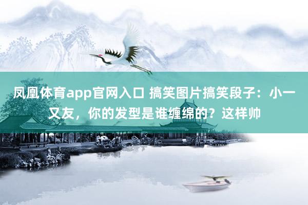 凤凰体育app官网入口 搞笑图片搞笑段子：小一又友，你的发型是谁缠绵的？这样帅