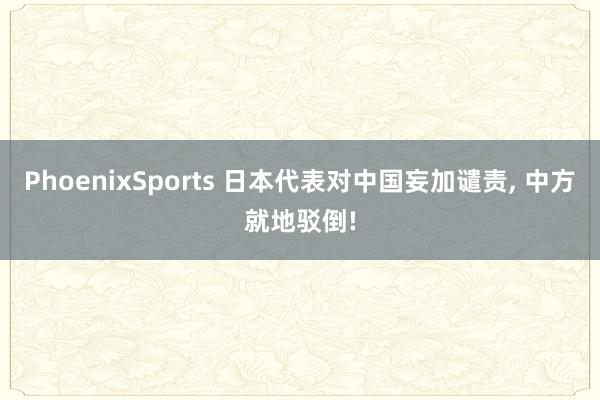 PhoenixSports 日本代表对中国妄加谴责, 中方就地驳倒!
